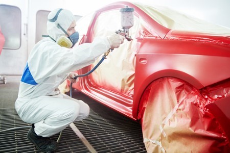 car being painted red