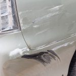 Scratched car paint